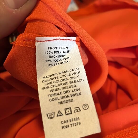 NWT Ann Taylor Orange V-Neck Top with Capped Sleeves Size XXSP - Picture 8 of 8
